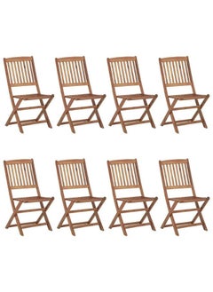 vidaxl Modern Stylish Folding Outdoor Chairs 8 pcs Solid Acacia Wood  - Image 1