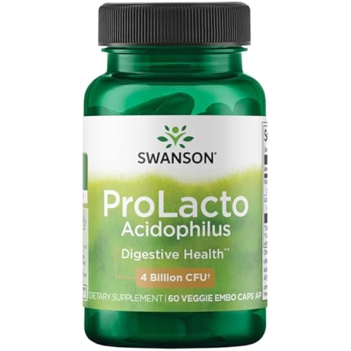 Swanson Prolacto Acidophilus 4 Billion Cfu 60 Veg Capsules - Image 1