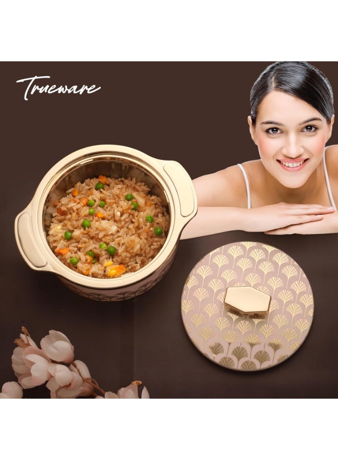 Trueware قدر طهي داخلي من الفولاذ المقاوم للصدأ من ترووير فلورا، سعة 1500 مل، | معزول بمادة البولي يوريثان | خالٍ من مادة BPA | مقاوم للروائح | آمن للاستخدام مع الطعام | سهل التخزين | مثالي لتحضير الشاباتي والروتي وصنع اللبن الرائب | ترموس وير | قدر ساخن، مصقول - Image 4
