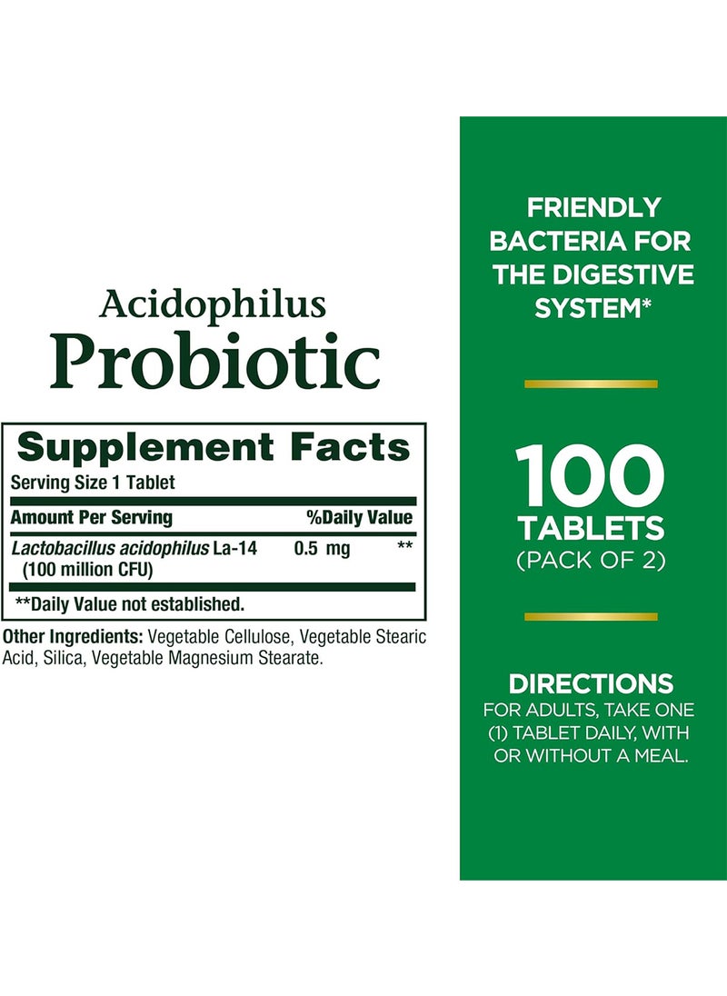 Probiotic Supplement Supports Digestive Health Twin Pack 200 Tablets