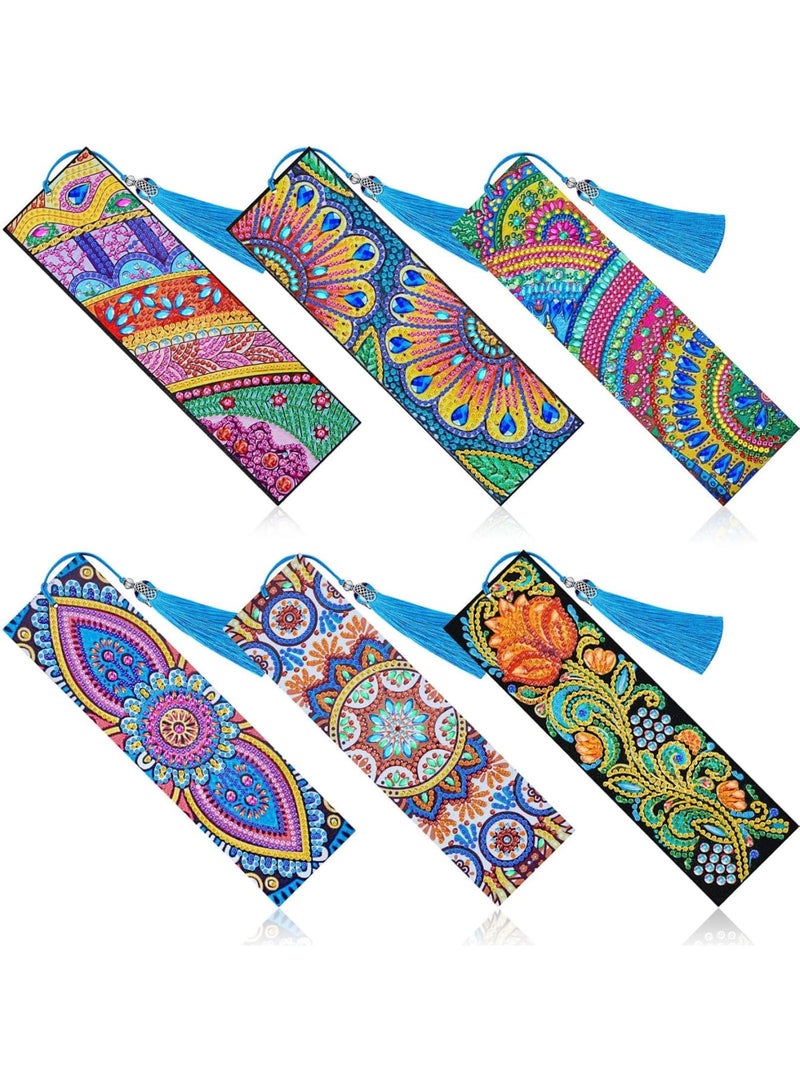 SOLARAE علامات الكتابة الماسية 5D - مجموعة من 6 شرائط جلدية مزينة بالخرز للأنشطة والحرف اليدوية، مثالية للطلاب والمبتدئين، هدية تخرج مثالية - Image 1