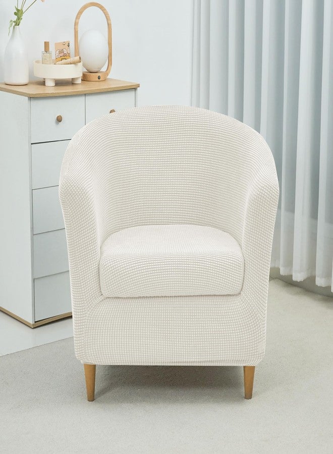 NILUOH غطاء كرسي نادي NILUOH، قطعتان، أغطية كراسي أسطوانية مطاطية، أغطية كراسي جاكار، أغطية كراسي بذراعين ناعمة لغرفة المعيشة - Image 4