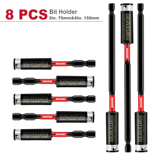 Geinxurn 8PACK Impact Magnetic Screwdriver Bit Holders, Extension Socket Drill Bit Holder S2 Alloy Steel Hex Shank Quick-Change Drill Bit Guide（3inches and 6inches） - Image 2