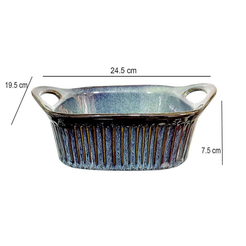 Lemon Tree Square Serving Dish Bowl Bakeware with Handle 500ml Serving Dish Bowl for Kitchen and Dining Green - Image 4