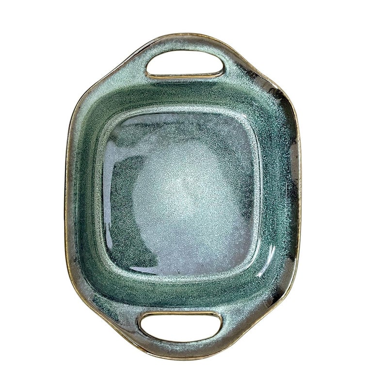 Lemon Tree Square Serving Dish Bowl Bakeware with Handle 500ml Serving Dish Bowl for Kitchen and Dining Green - Image 2