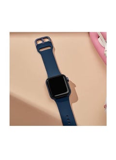 Zaboon RiZOW Sport Band Compatible with Apple Watch Bands Soft Silicone Replacement Strap with Clasp for Apple iWatch Series SE/7/6/5/4/3/2/1 38mm/40mm/41mm, Abyss Blue  - Image 2