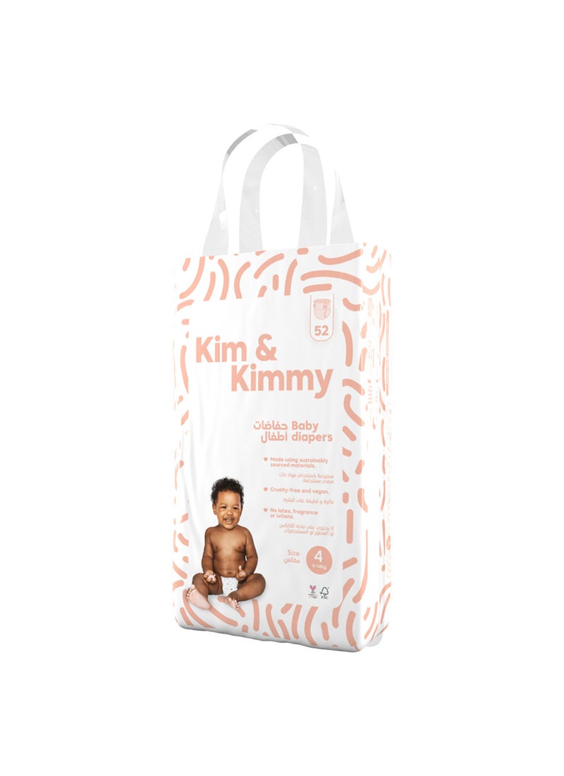 Kim & Kimmy Baby Size 4 Diaper 9 To 14Kg 52 Diapers - Image 1