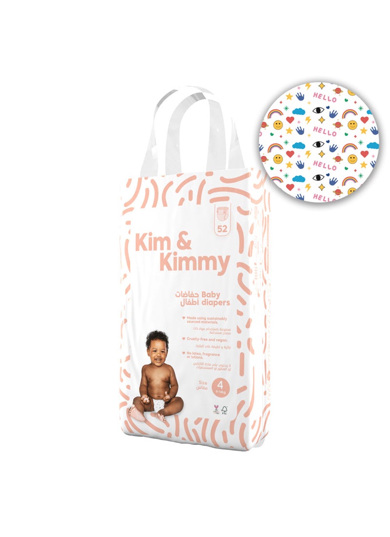 Kim & Kimmy Baby Size 4 Diaper 9 To 14Kg 52 Diapers - Image 2
