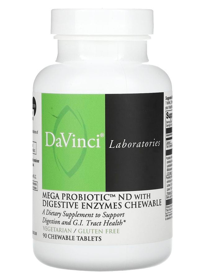 DaVinci Laboratories of Vermont Mega Probiotic ND with Digestive Enzymes Chewable  90 Chewable Tablets