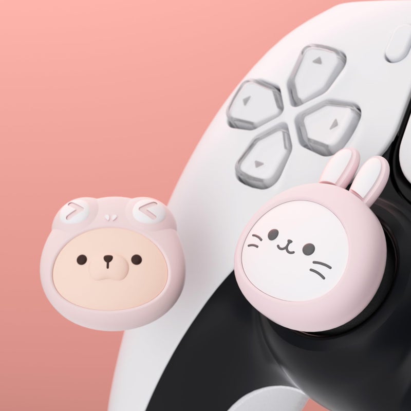 PlayVital Thumb Grip Caps for Xbox Series S/X, Xbox One, Elite Series 2 Controller, Cute Joystick Caps for ps5/EDGE/ps4, Thumbstick Cover for Switch 2 Pro/Switch Pro - Cosplaying Kitten & Puppy - Image 4