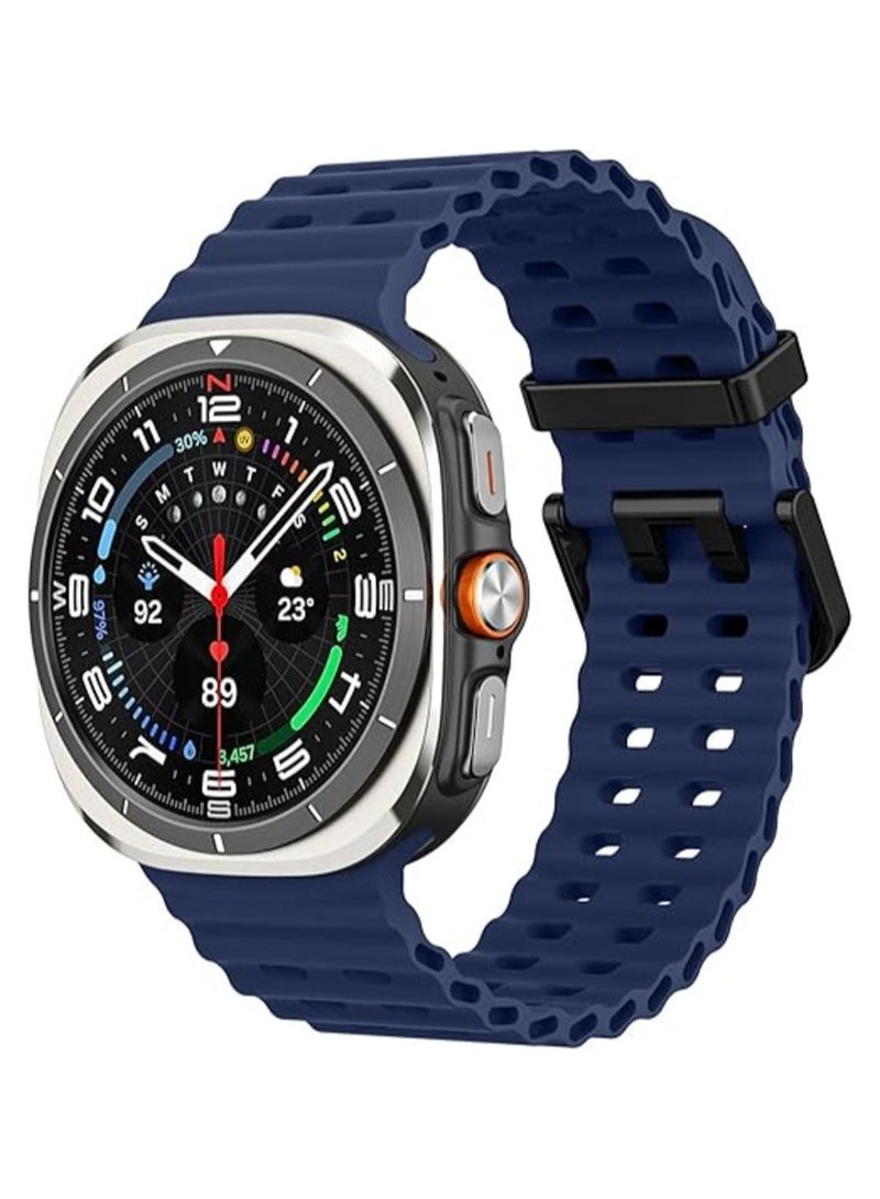 Rugged Band Compatible with Samsung Galaxy Watch 7 Ultra Band 47mm, Soft Silicone Sport Waterproof Strap Marine Bands for Galaxy Watch Ultra 2024 for Men & Women