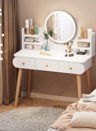Dresser With Mirror Vanities Table Make Up Organizer Drawers for Girls Women Bedroom Bathroom Small Space Dresser Desk 100*40*120cm - pzsku/Z3C72F1AAF6DC6C27C203Z/45/_/1657780209/33e4c595-7212-4bd4-84a3-ec765f93b30c
