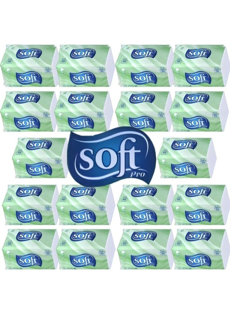 Soft Pro Paper Towel – 550 Sheets per Roll, Ultra Soft, Strong, Absorbent, Eco-Friendly Household Tissue - Image 2