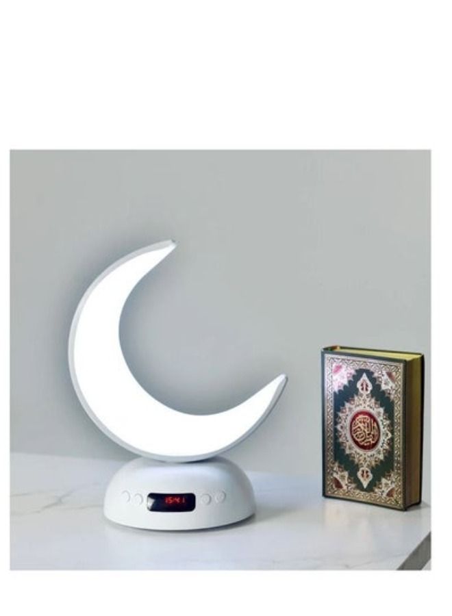 Arabic Quran Speaker LED Moon Light Colorful Lamp Azan Alarm Clock - Image 3