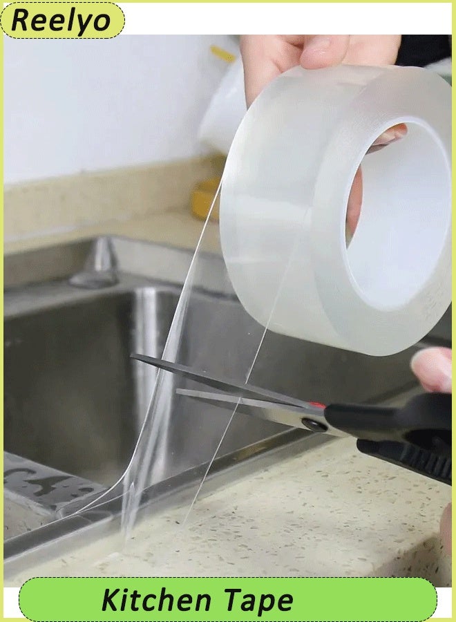 Reelyo 3CM*3M Caulk Tape Clear  Waterproof, Self Adhesive, Anti-Grease, PMMA Sealing Caulking Strip for Kitchen Sink Bathtub Bathroom Shower Toilet - Image 3