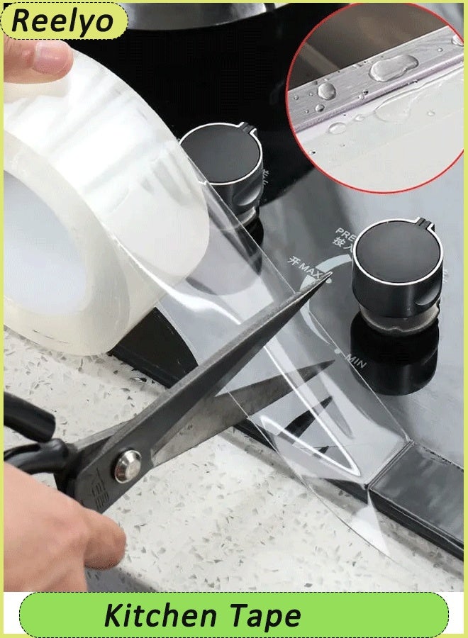 Reelyo 3CM*3M Caulk Tape Clear  Waterproof, Self Adhesive, Anti-Grease, PMMA Sealing Caulking Strip for Kitchen Sink Bathtub Bathroom Shower Toilet - Image 1