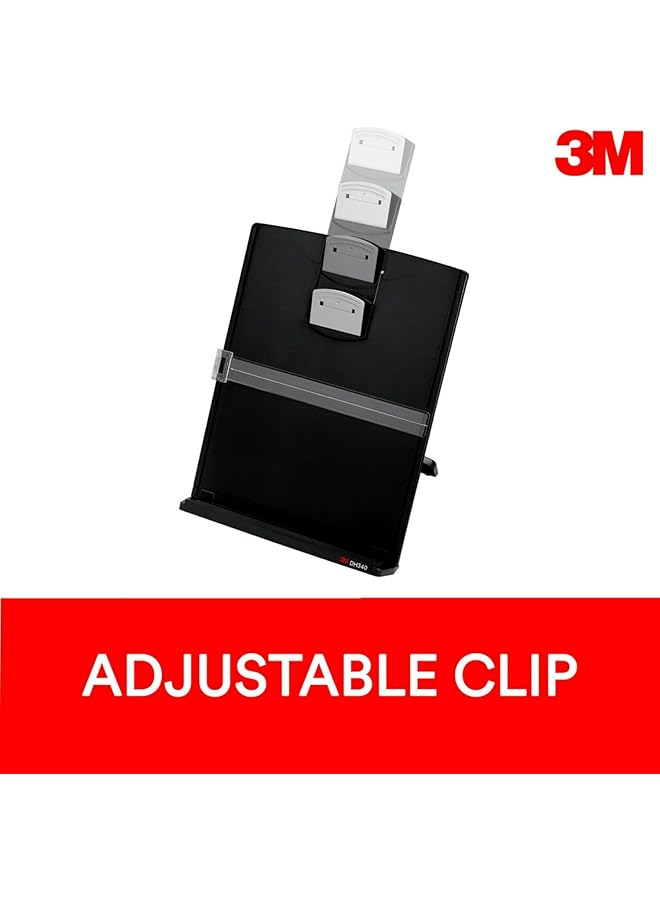 3M Desktop Document Holder With Adjustable Clip 25 1 2 In X 12 In 150 Sheet Capacity Black Dh340Mb - Image 5