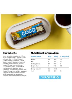 Snaq Fabriq COCO Bar Tropic No Sugar Added and High Fiber 12x40g  - Image 3