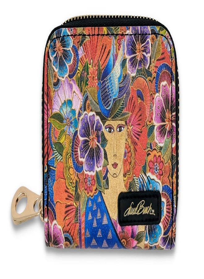 Monarque RFID Secure Armored Zipper Wallet with RFID Protection (Laurel Burch - Balinese Woman)