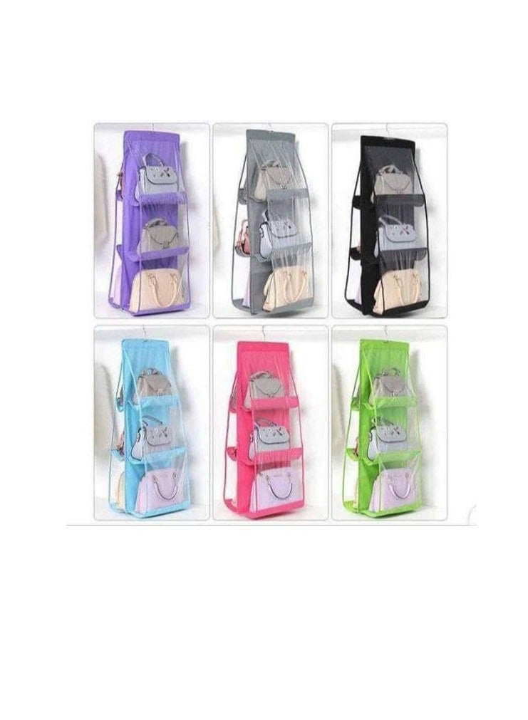 Imported 2-Sided Bag Hanger - Transparent Bag Organizer and Holder for Indoor Spaces OM (Purple) - Image 3