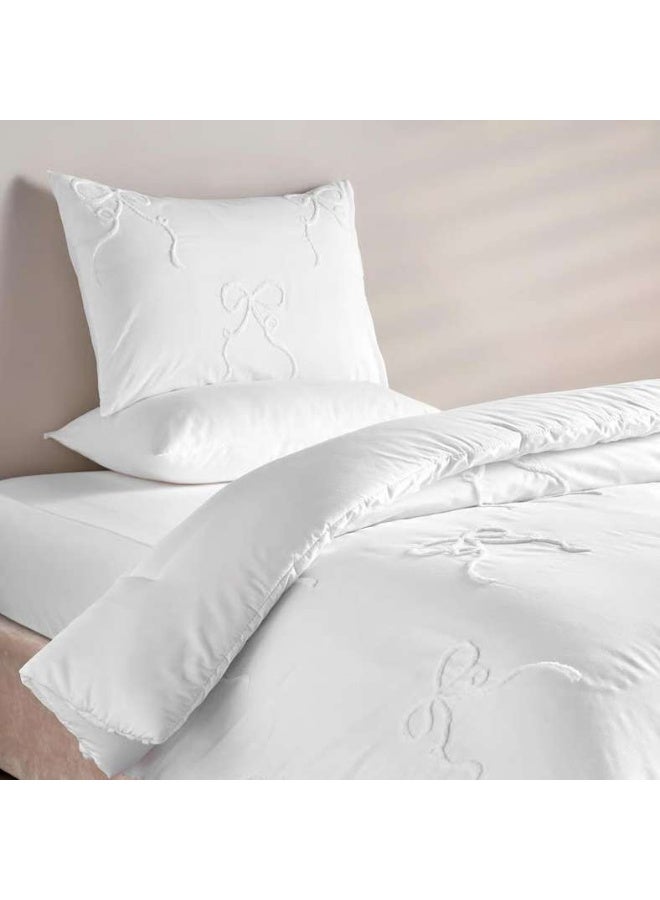 Pan Home Bowknot 2-Piece Full Comforter Set - White - Image 2