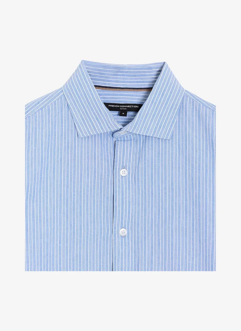 French Connection  Men's Ballad Blue/Ecru Ls Stripe Shirt for Men | Best Price UAE