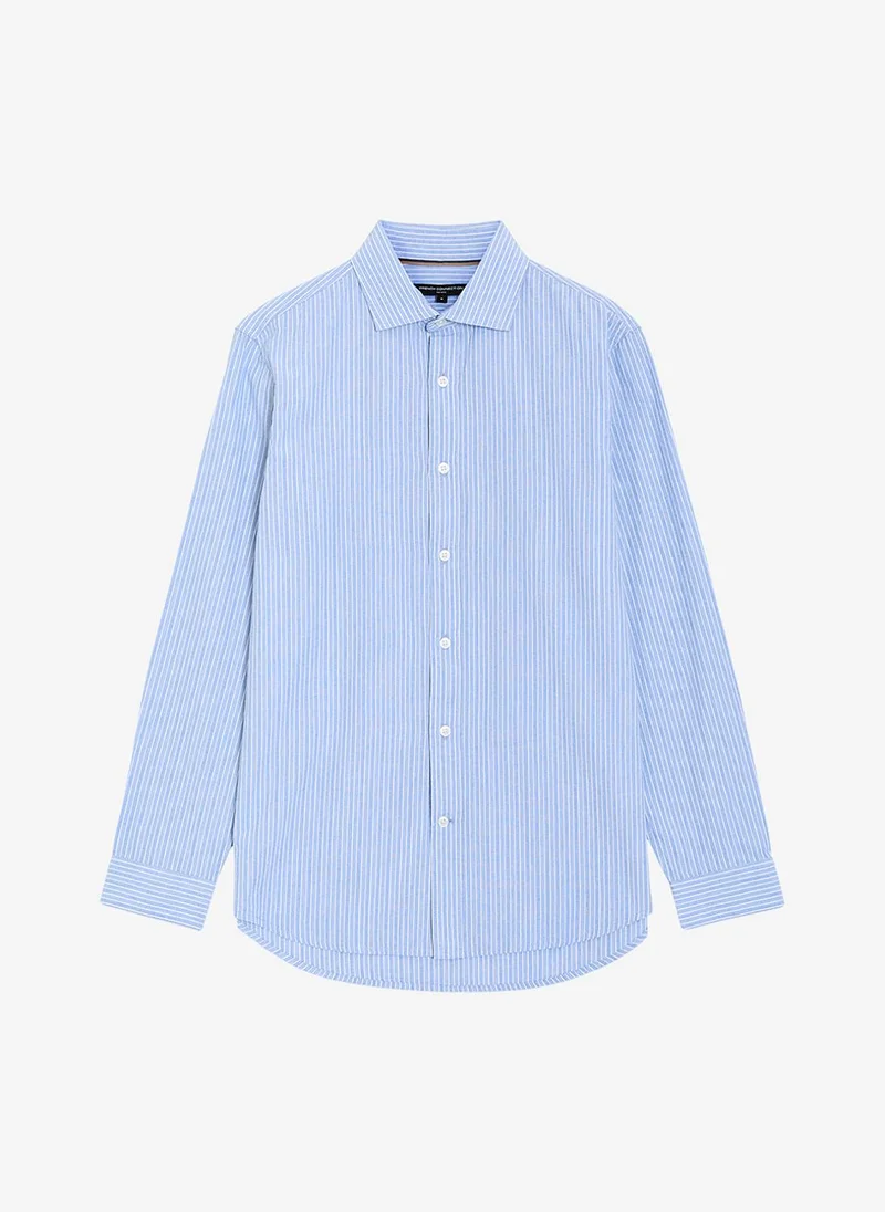 French Connection  Men's Ballad Blue/Ecru Ls Stripe Shirt for Men | Best Price UAE