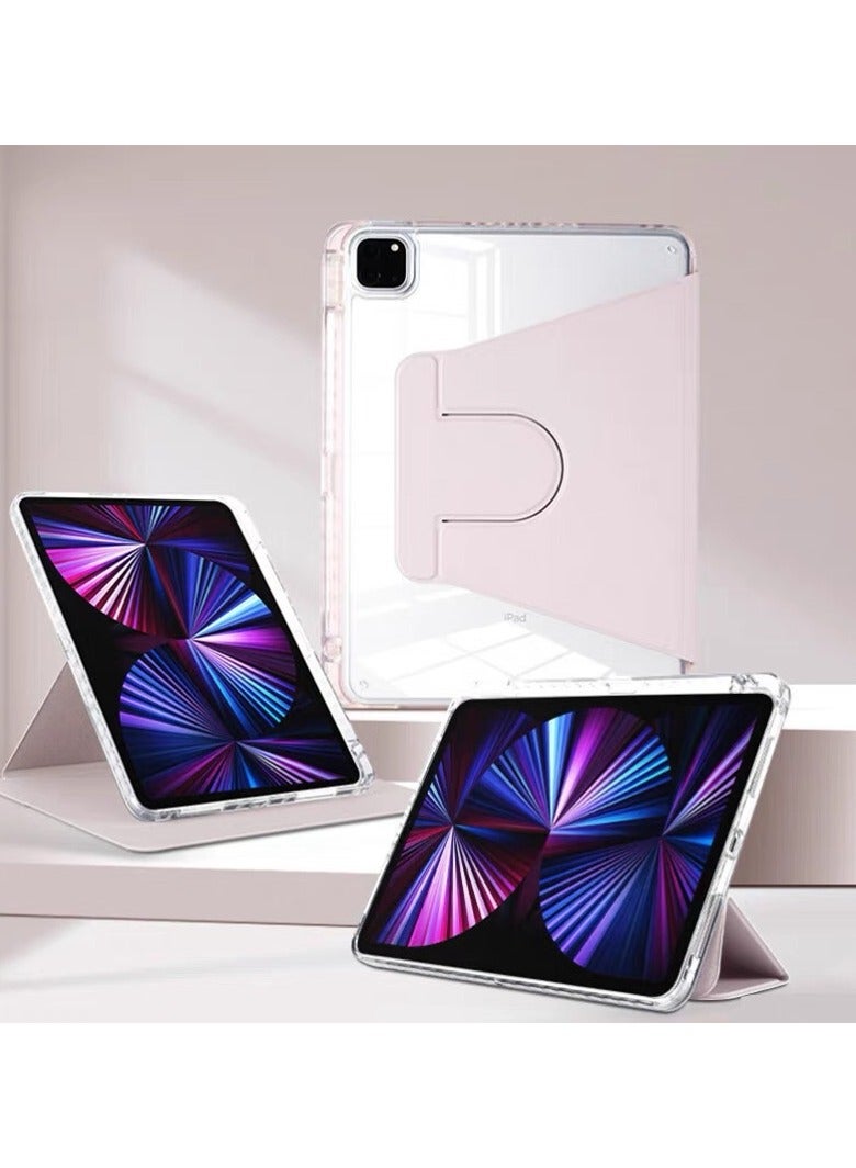 عام غطاء أوريغامي لآيباد إير 6 (11 بوصة M2 2024) مع حامل قلم، 3 أوضاع مشاهدة في 1، غطاء خلفي شفاف مقاوم للصدمات.