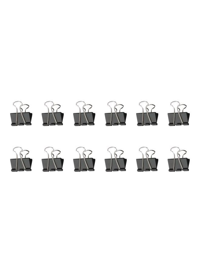 ROCO 12-Piece Binder Double Clip Set Black/Silver - Image 2