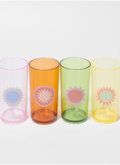 SUNNY LIFE Set of 4 Poolside Tall Plastic Tumbler Rio Sun  - Image 5