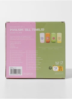 SUNNY LIFE Set of 4 Poolside Tall Plastic Tumbler Rio Sun  - Image 2