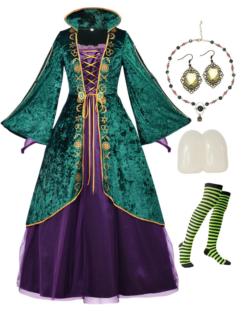 CICOCI Adult Witch Deluxe Velvet Costumes For Women Plus Size Teeth Cosplay Outfits Halloween Costume Women - Image 1