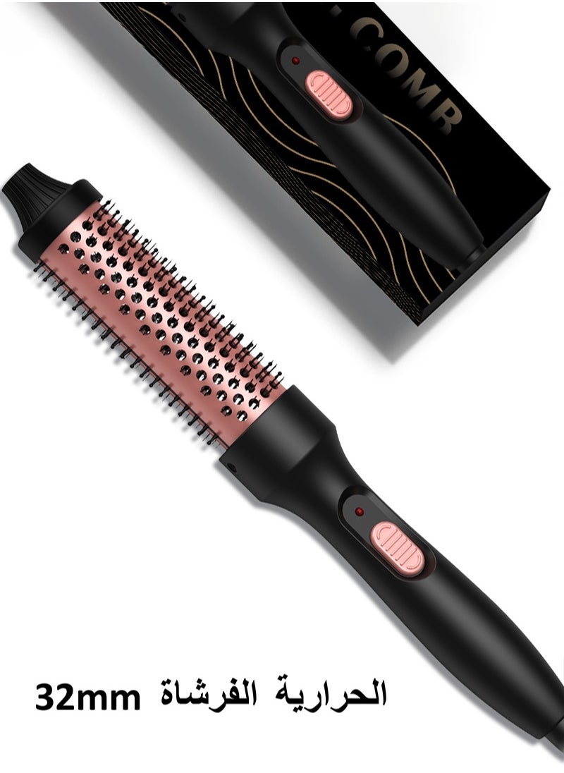 BESTIS New Model 32mm Thermal Brush, 210℃ Heated Round Brush, Ionic Curling Iron Brush, Volumizing Brush Ceramic Tourmaline Curling Iron Dual Voltage 110v-220v for Travel Quick Fast Heating - Black  - Image 1