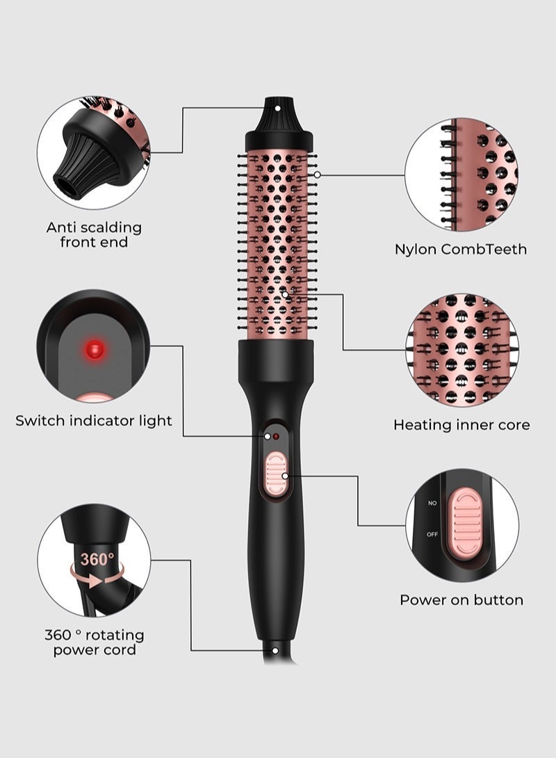 BESTIS New Model 32mm Thermal Brush, 210℃ Heated Round Brush, Ionic Curling Iron Brush, Volumizing Brush Ceramic Tourmaline Curling Iron Dual Voltage 110v-220v for Travel Quick Fast Heating - Black - Image 3