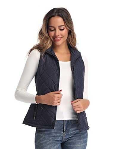 LONGKING Women's Vest - Stand Collar Lightweight Zip Quilted Vest for Women - Image 2
