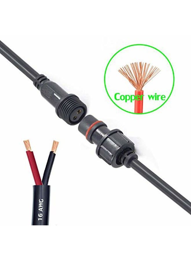 dstfuy 16AWG Waterproof Extension Cable,9.84FT 2Pin Extension Lead Waterproof Cord,IP65 Extension Cable for Solar Spotlights,Garden Spike Lights,LED Strip Lights(2Pin) - Image 4