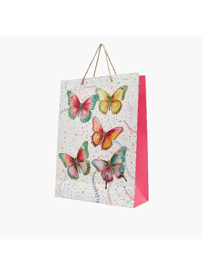 LIFESTYLE Butterfly Print Paper Gift Bag - Large
