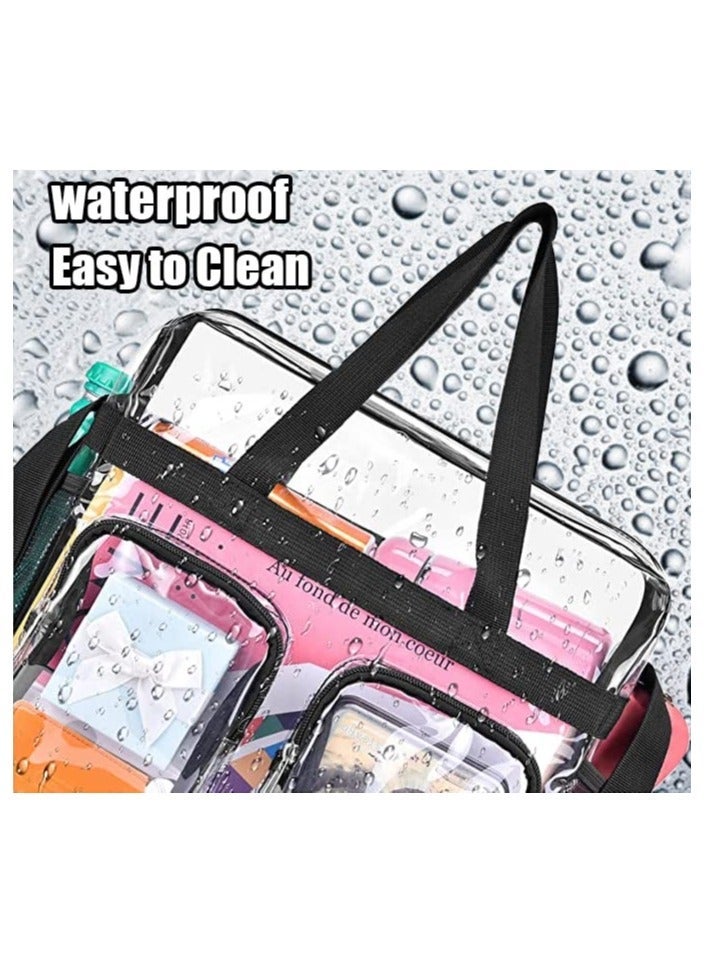 Y&D Clear Bag, Tote Stadium Approved, Through for Work, Sports Games,Gym, Mini Personalized Top Handle Crossbody Handbags, Safe and Convenient - Image 3