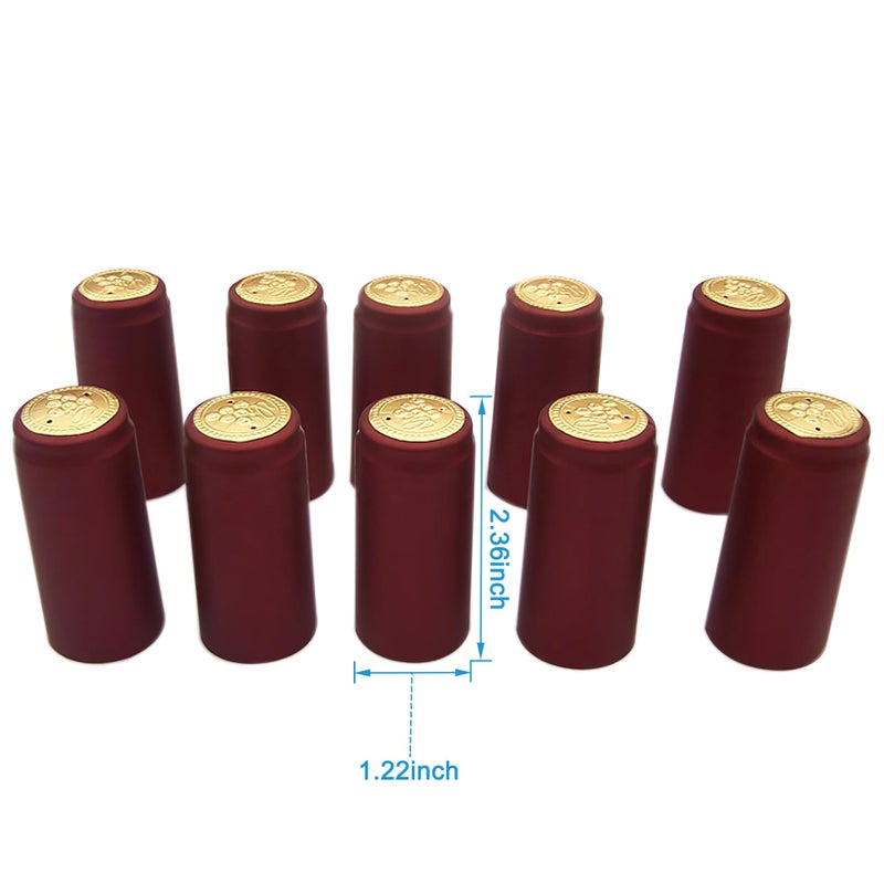 KACAGA Heat Shrink Capsules, 100 Pcs Wine Brewing Caps Matte Surface Oriental Red For Professional and Home Use - Image 3
