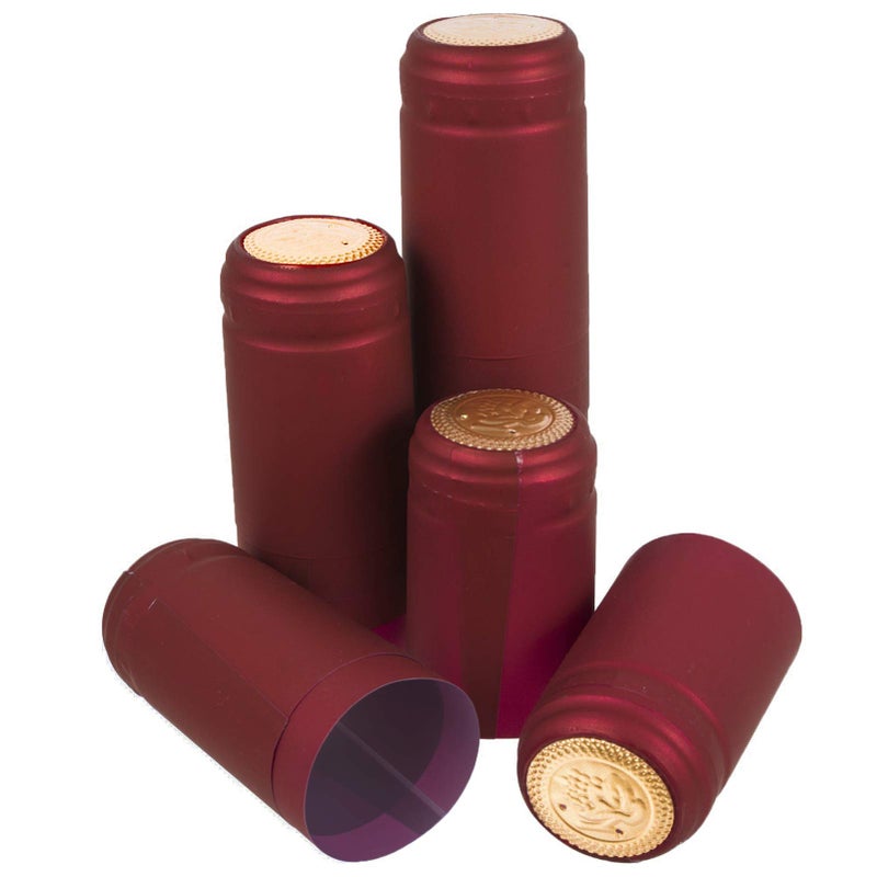 KACAGA Heat Shrink Capsules, 100 Pcs Wine Brewing Caps Matte Surface Oriental Red For Professional and Home Use - Image 1
