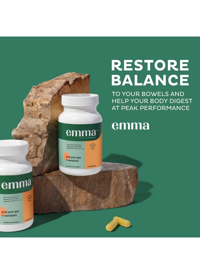 Emma Gut Health - 2 Pack - Gas and Bloating Relief, Constipation, Leaky Gut Repair - Gut Cleanse & Restore Digestion - Regulate Bowel Movement. Probiotics and Laxative Alternative, 120 Capsules - Image 5