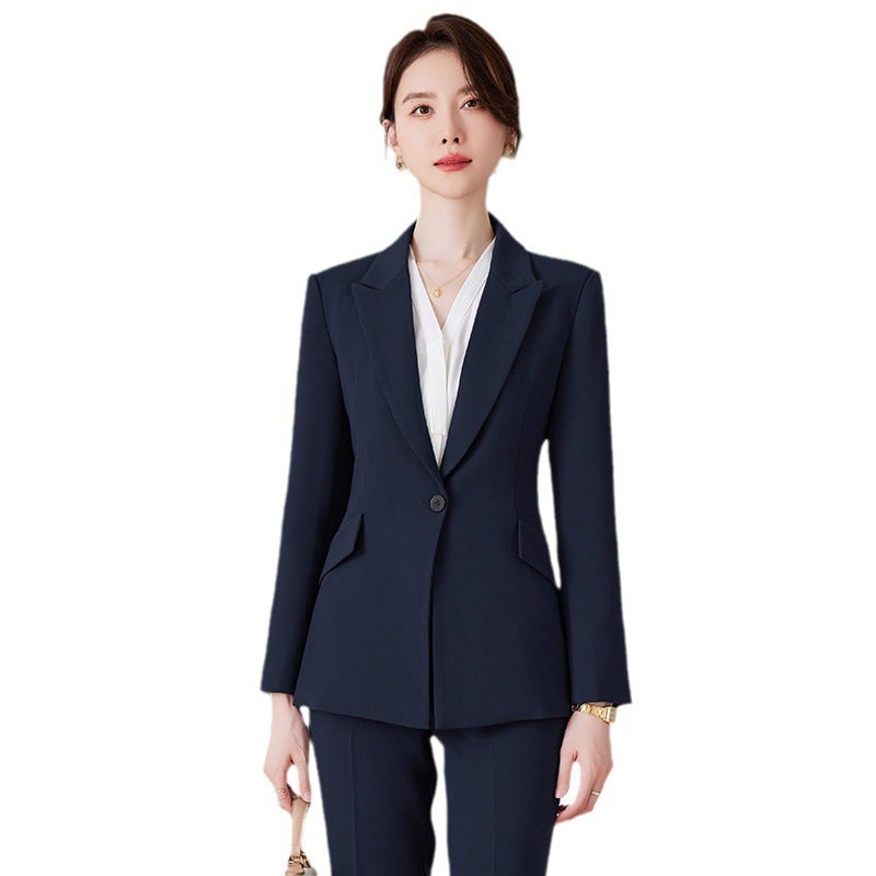 Blue Suit Suit Women'S High-End Temperament Dress Business Wear Interview Work Clothes Slim-Fit Suit Top - Image 5