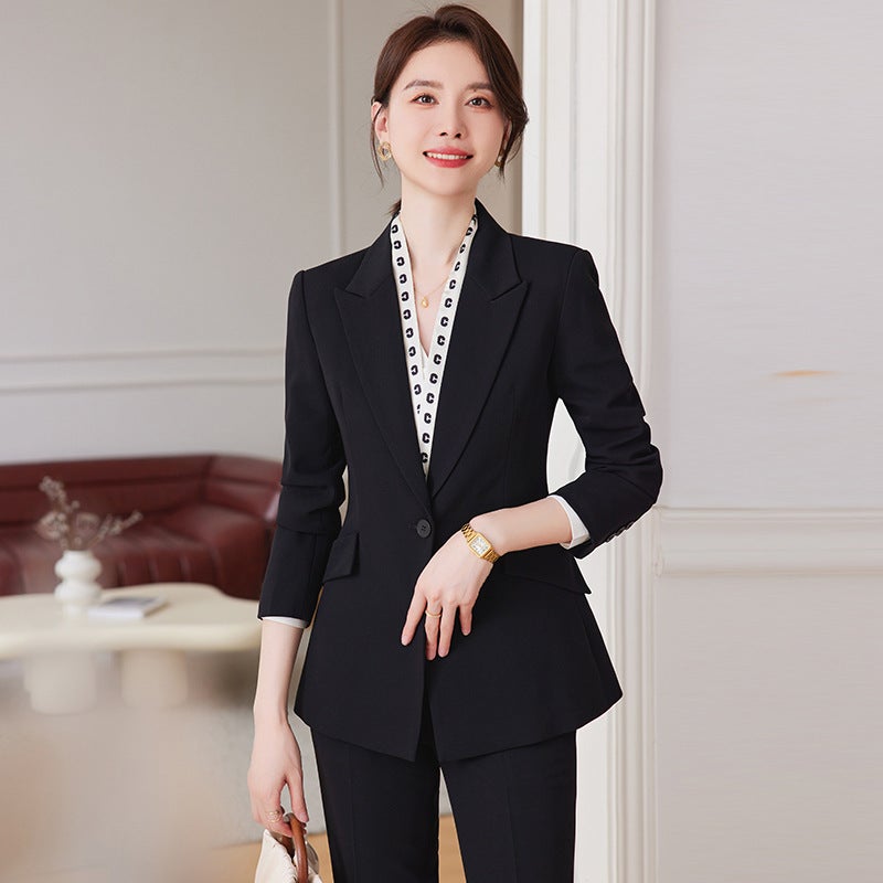 Blue Suit Suit Women'S High-End Temperament Dress Business Wear Interview Work Clothes Slim-Fit Suit Top - Image 1