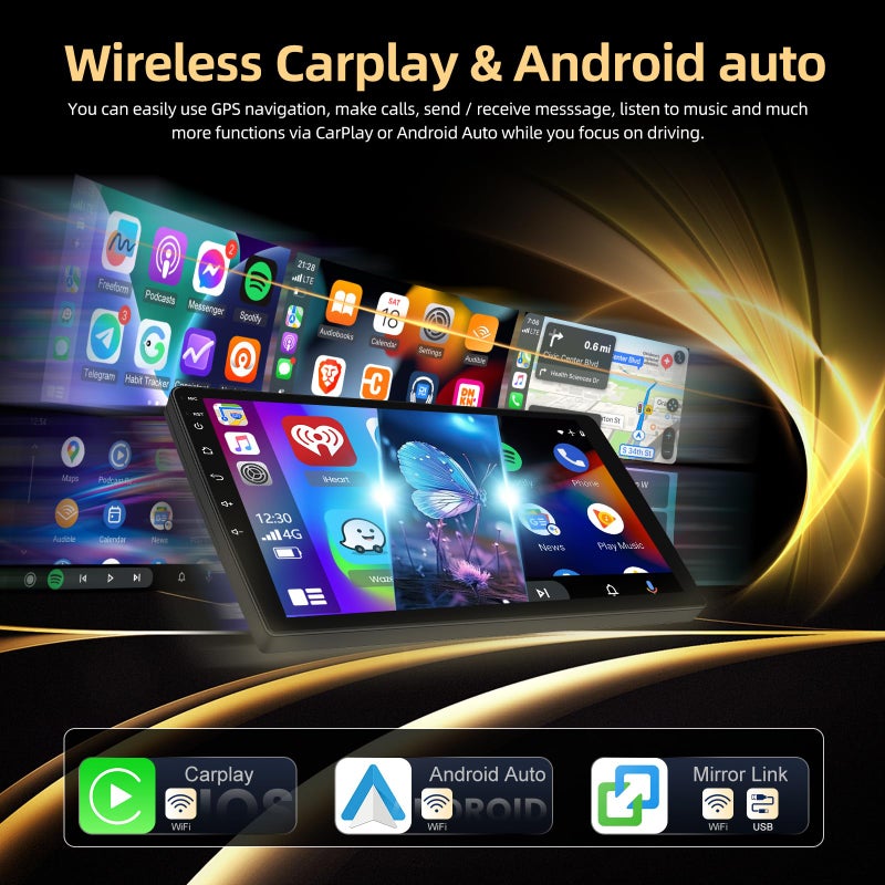 NHOPEEW [2+64G] for Ford Fiesta 2009-2017 Android Car Stereo: 9 inch HD Touch Screen Headunit- Wireless Carplay and Android Auto, DSP/EQ, 5G/WiFi, GPS, FM/RDS Radio, SWC + Canbus + AHD Backup Camera - Image 5