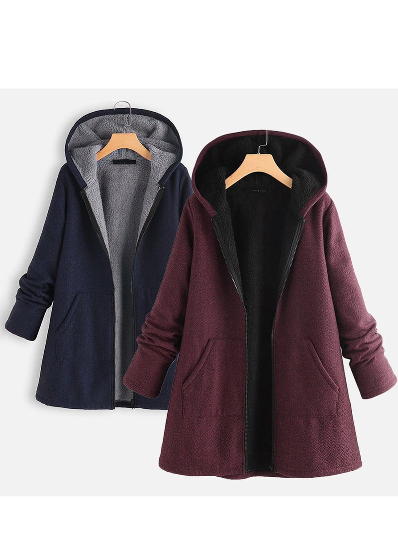 Loquat Fashion Women's Padded Jacket Hooded Long Jacket Casual Warm Padded Jacket Multicolour  - Image 1