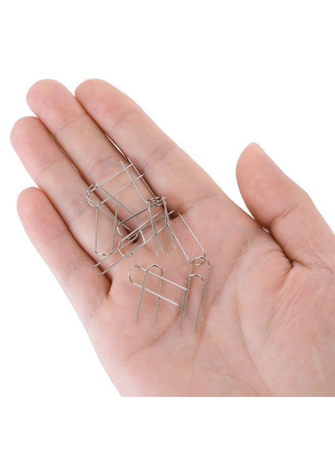 Grevosea 100 Pieces Sewing U-Pins Fork Pins For Fabric Craft Pins Quilting Pins Double Blocking Pins Ornament Hanger U Hooks For Sewing Fabric Craft Jewelry Making 0.91 X 0.2 Inch - Image 5