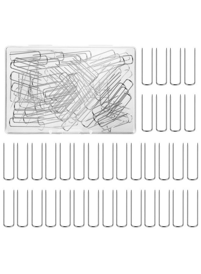 Grevosea 100 Pieces Sewing U-Pins Fork Pins For Fabric Craft Pins Quilting Pins Double Blocking Pins Ornament Hanger U Hooks For Sewing Fabric Craft Jewelry Making 0.91 X 0.2 Inch - Image 1