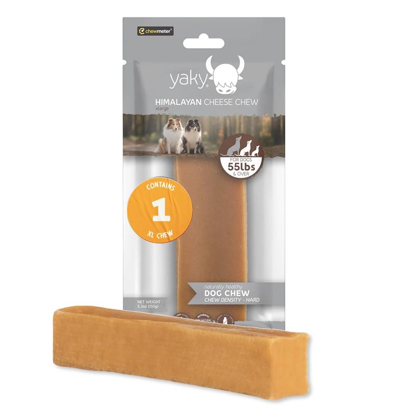 Himalayan Dog Chew Chewmeter Himalayan Yaky Cheese Chew, 100% Natural, Long Lasting, Gluten Free, Healthy & Safe Dog Treats, Lactose & Grain Free, Protein Rich, Stain Free, X-Large, For Dogs 55 Lbs & Over, 5.3 oz - Image 1