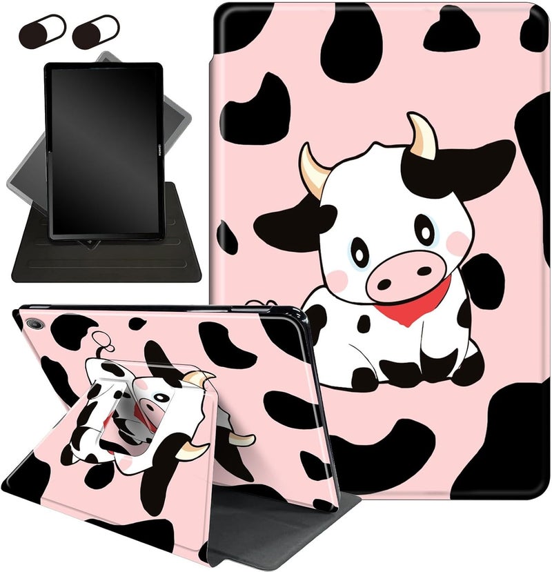 Mxfdegf Case for All-New Fire HD 8 & 8 Plus Tablet (12th /10th Gen, 2022/2020),360 Degree Rotating Stand Smart Protective Cover Case,for Amazon Fire HD 8 inch Tablets (2022/2020),Cute Cows Pink - Image 1
