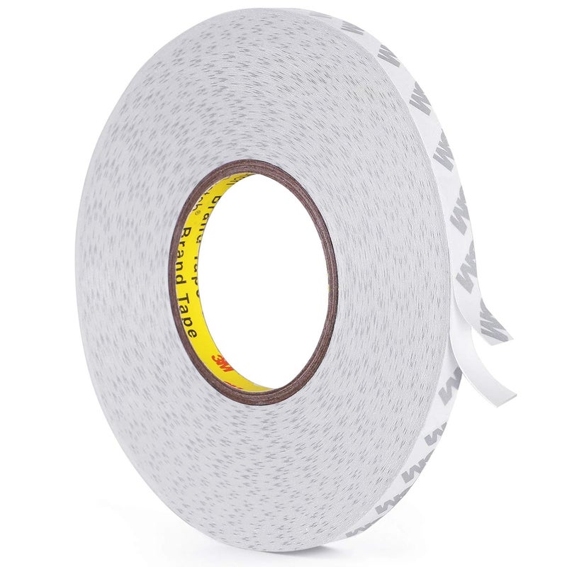 HitLights Double Sided Tape Heavy Duty, 164ft Waterproof Mounting Adhesive Tape, Removable Tape for Walls, Poster, LED Strip, Car Trim, Home Office Decor, Craft Project, White (164ft x 0.39in) - Image 1